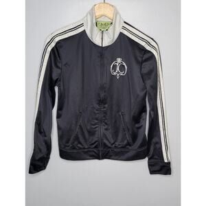 Juicy Couture Vintage Track Jacket Sz Lg Girls Womens Black White Stripe 80’s